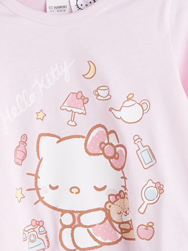 Moudda LC Waikiki - Pyjama en jersey manches longues moyen Fille Rose pâle - Tunisie 3