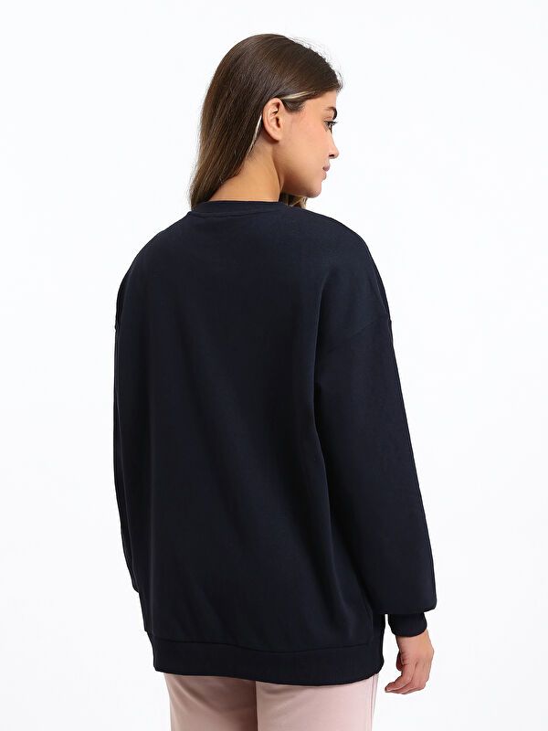 Moudda LC Waikiki - Sweatshirt en jersey couleur Bleu marine pour femmes - Tunisie 5