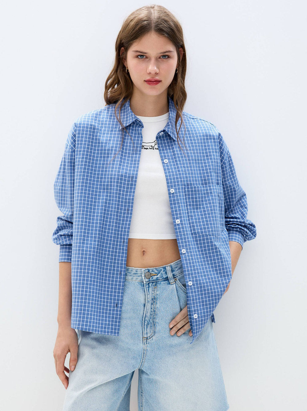 Moudda PULL & BEAR - Ensemble Chemise Pacific - Carreaux Bleu - Tunisie 2