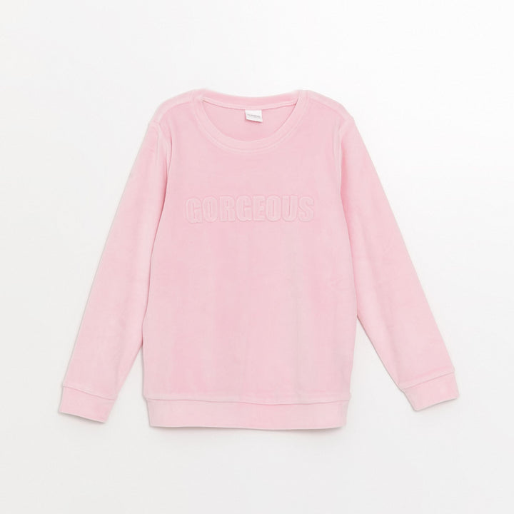 Moudda LC Waikiki - Pyjama en jersey manches longues épais Fille Rose - Tunisie 5