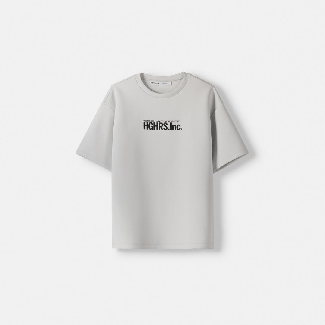 Moudda BERSHKA - T-shirt Boxy en Néoprène avec Texte - Tunisie 1