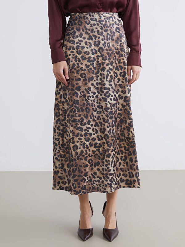 Moudda LC Waikiki - Jupe longue en tissu pour Femme couleur Marron imprimé - Tunisie 2