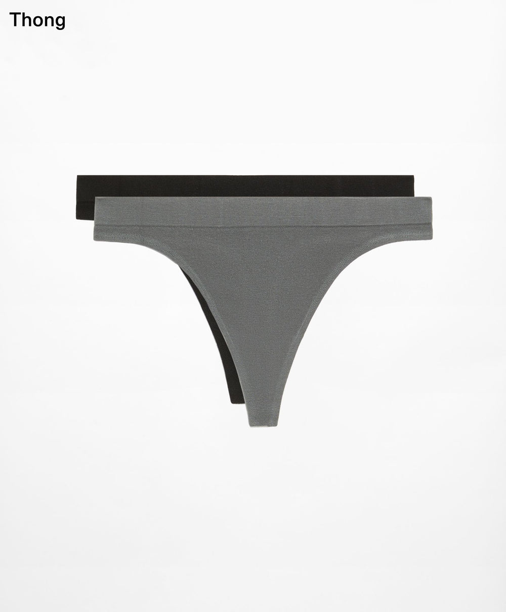 Moudda Oysho - Culotte 2D Sans Coutures Modal Logo Noir/Anthracite - Tunisie 2
