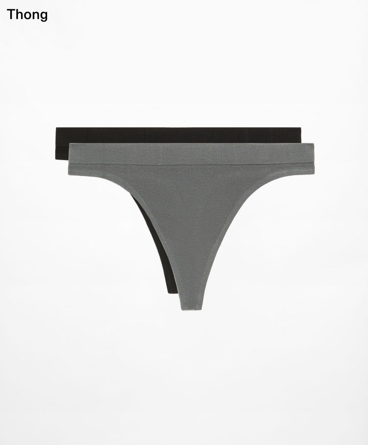 Moudda Oysho - Culotte 2D Sans Coutures Modal Logo Noir/Anthracite - Tunisie 2