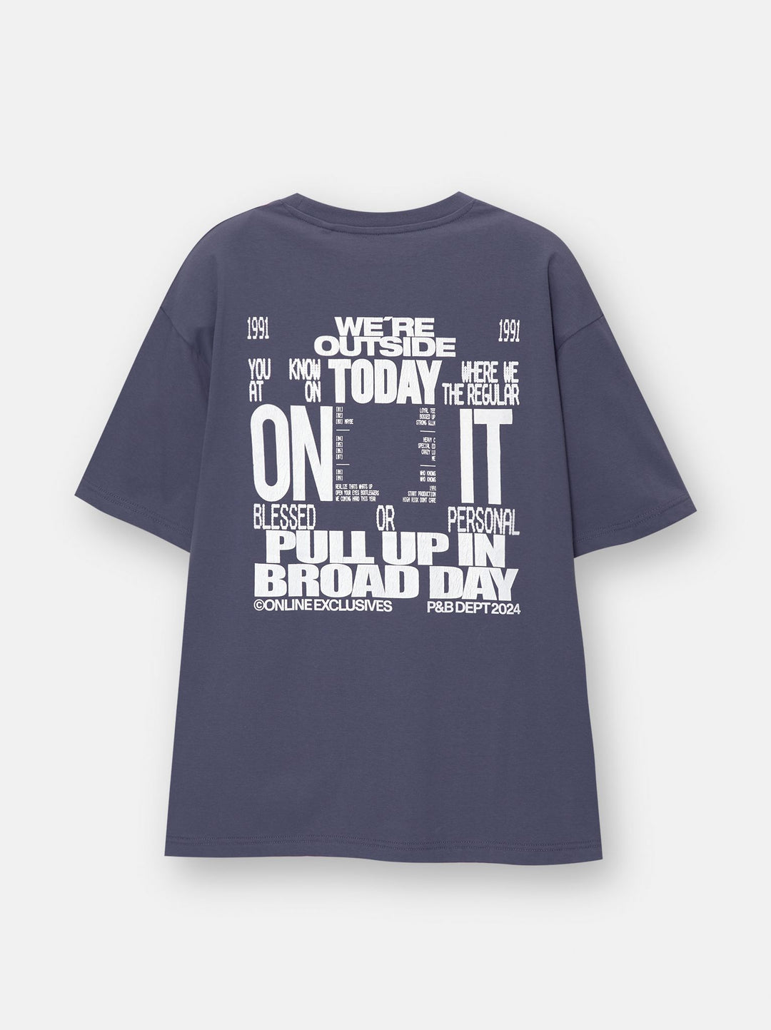 Moudda PULL & BEAR - T-Shirt Demi-Manches Lavé Texte Crack - Tunisie 2