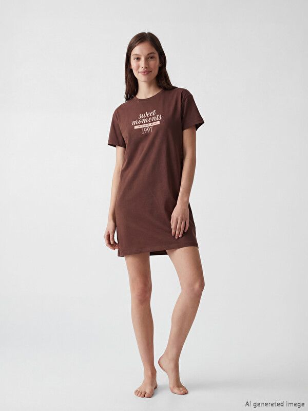 Moudda LC Waikiki - Chemise de nuit pour Femme couleur Marron - Tunisie 2