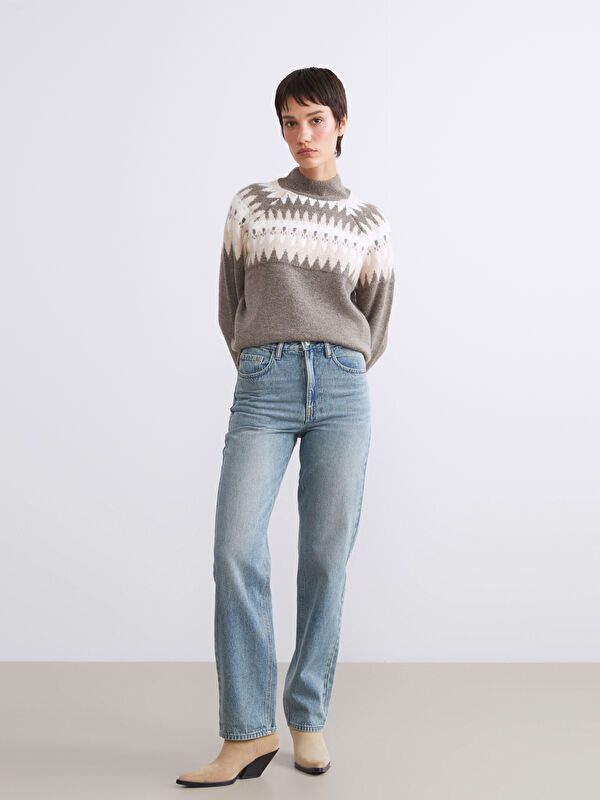 Moudda LC Waikiki - Pantalon jean tissé basique Femme Indigé de teinte légère - Tunisie 1