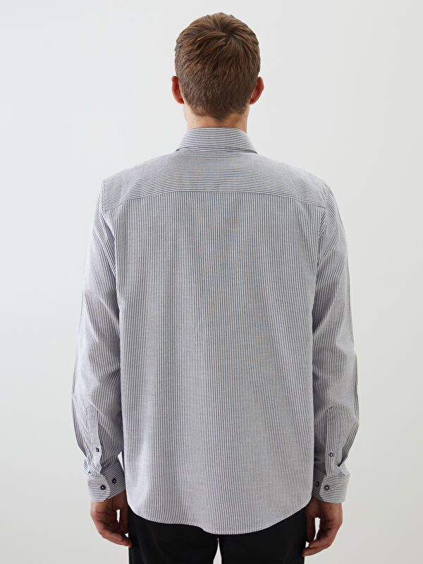 Moudda LC Waikiki - Chemise tissée manches longues Homme Rayures marine - Tunisie 4