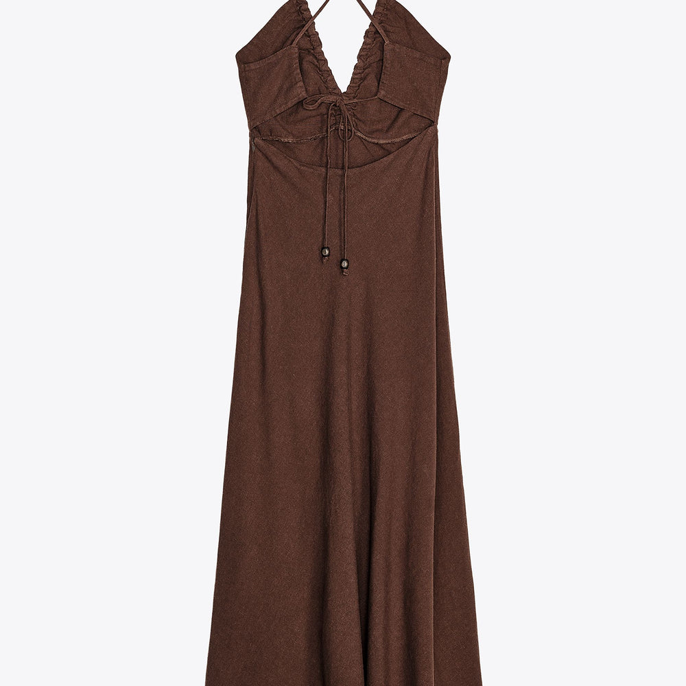 Moudda ZARA - Robe Midi Lin/Viscose - Halter & Pierres - Tunisie 2