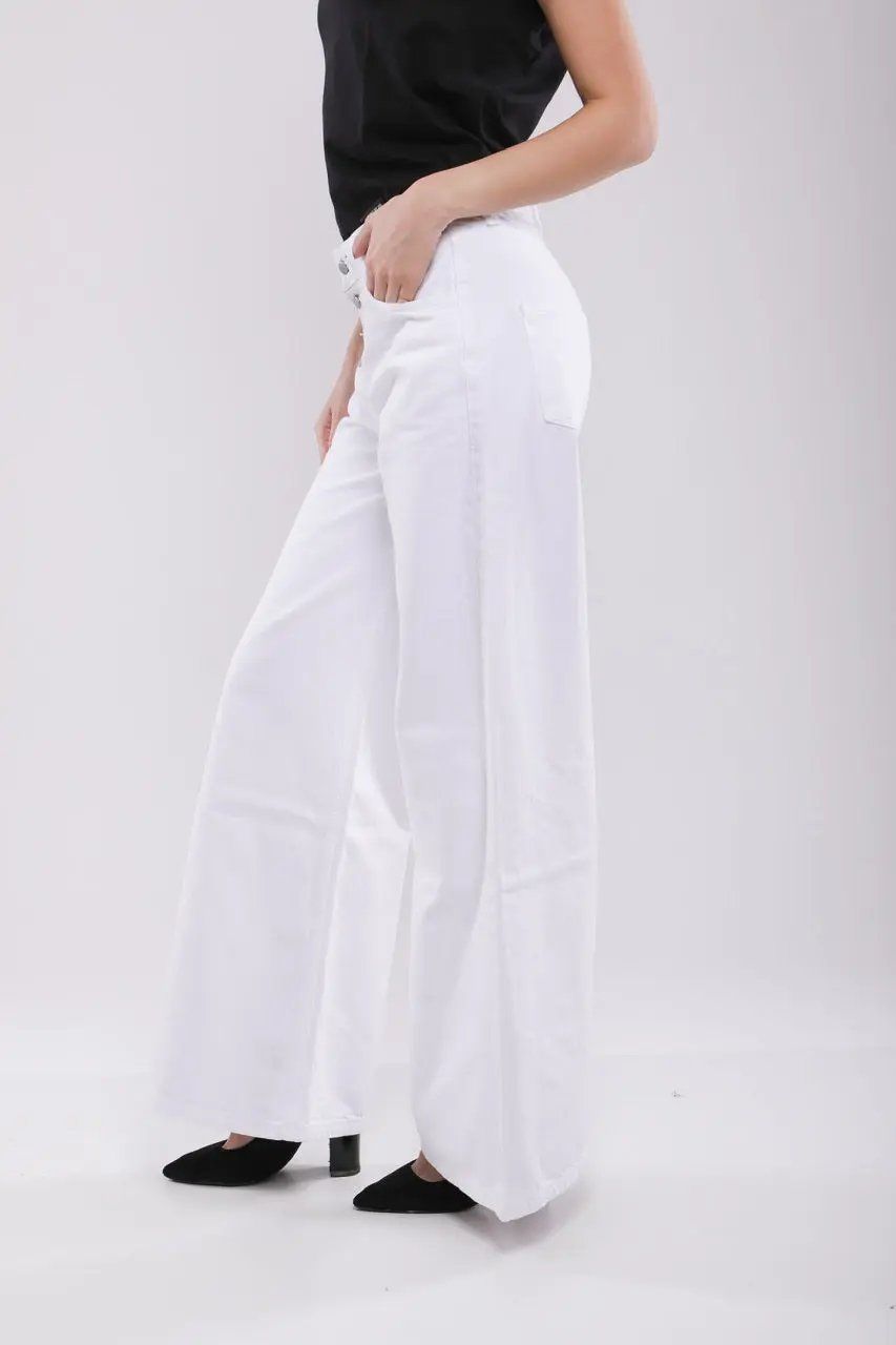 Moudda Billiorich - Pantalon Large Femme en Jean Blanc - Tunisie 2