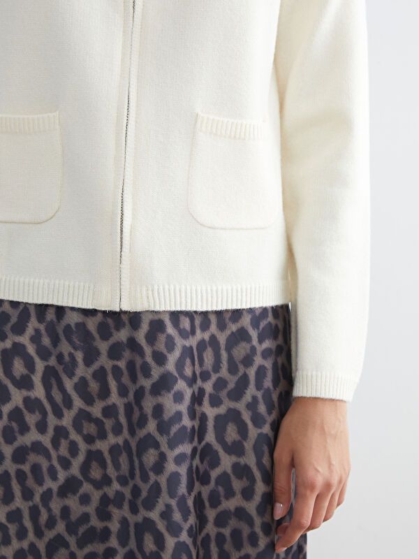 Moudda LC Waikiki - Cardigan tricot épais Femme Ecru - Tunisie 3