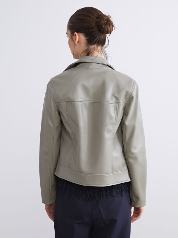 Moudda LC Waikiki - Manteau PU léger Femme Kaki clair - Tunisie 5