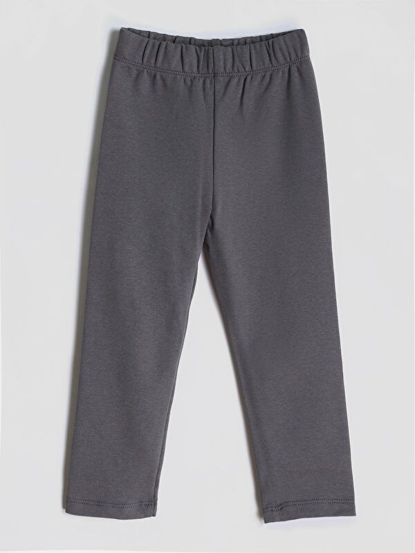 Moudda LC Waikiki - T-shirt jersey stretch basique Fille Gris foncé - Tunisie 3