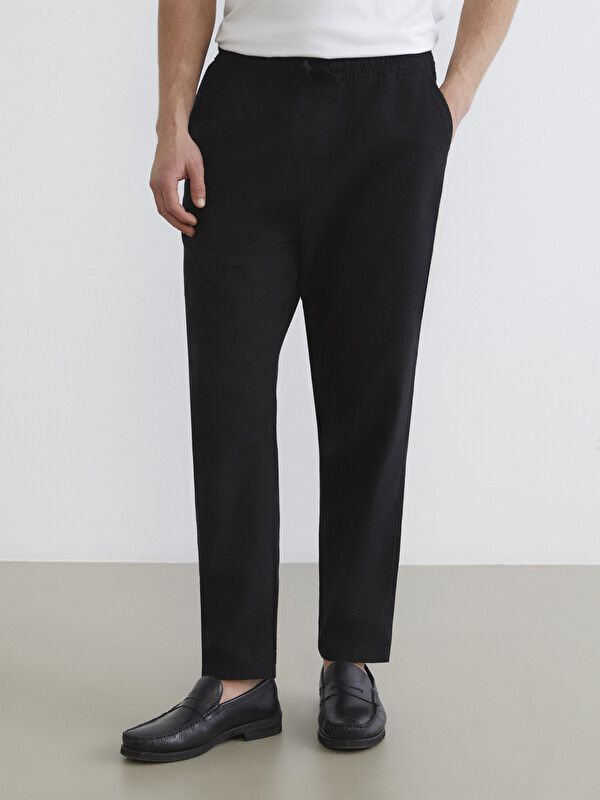 Moudda LC Waikiki - Pantalon mi-saison en tissu pour Homme couleur Noir - Tunisie 2
