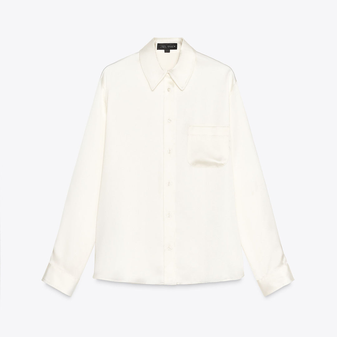 Moudda ZARA - Chemise Satinée - Coupe Regular & Poche - Tunisie 1