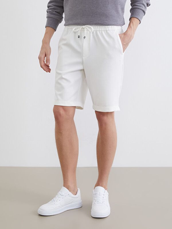 Moudda LC Waikiki - Bermuda en tissu pour Homme couleur Écru - Tunisie 2