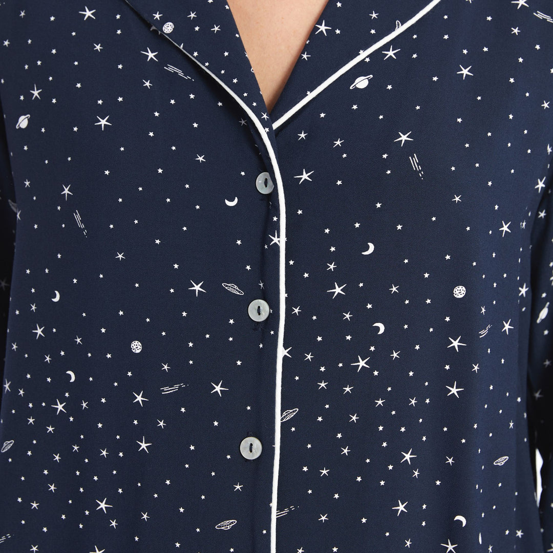 Moudda LC Waikiki - Pyjama tissé manches longues Femme Imprimé marine - Tunisie 3