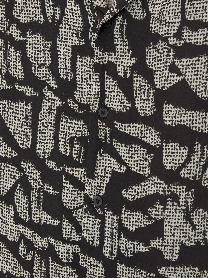 Moudda PULL & BEAR - Chemise Demi-Manches B&W Imprimé Fancy Stripe Noir - Tunisie 7