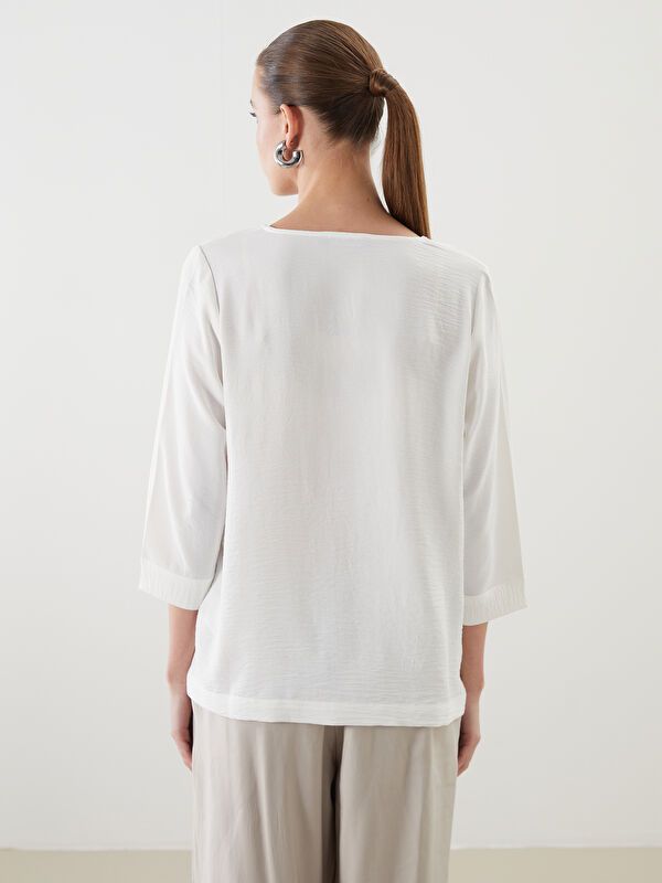 Moudda LC Waikiki - Blouse tissée manches longues Femme Ecru - Tunisie 4