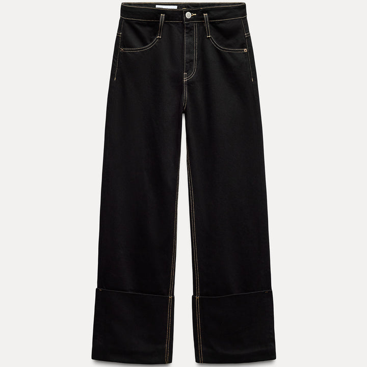 Moudda ZARA - Pantalon ample entrejambe baissé surpiqûres contrastées - Tunisie 1