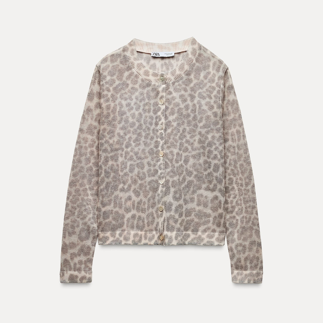 Moudda ZARA - Gilet col droit qualité fine imprimé léopard - Tunisie 1