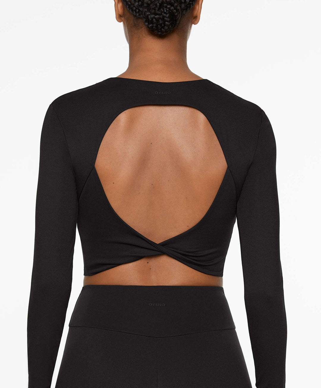 Moudda Oysho - T-Shirt Manches Longues Crop Comfortlux - Twist Dos - Tunisie 6