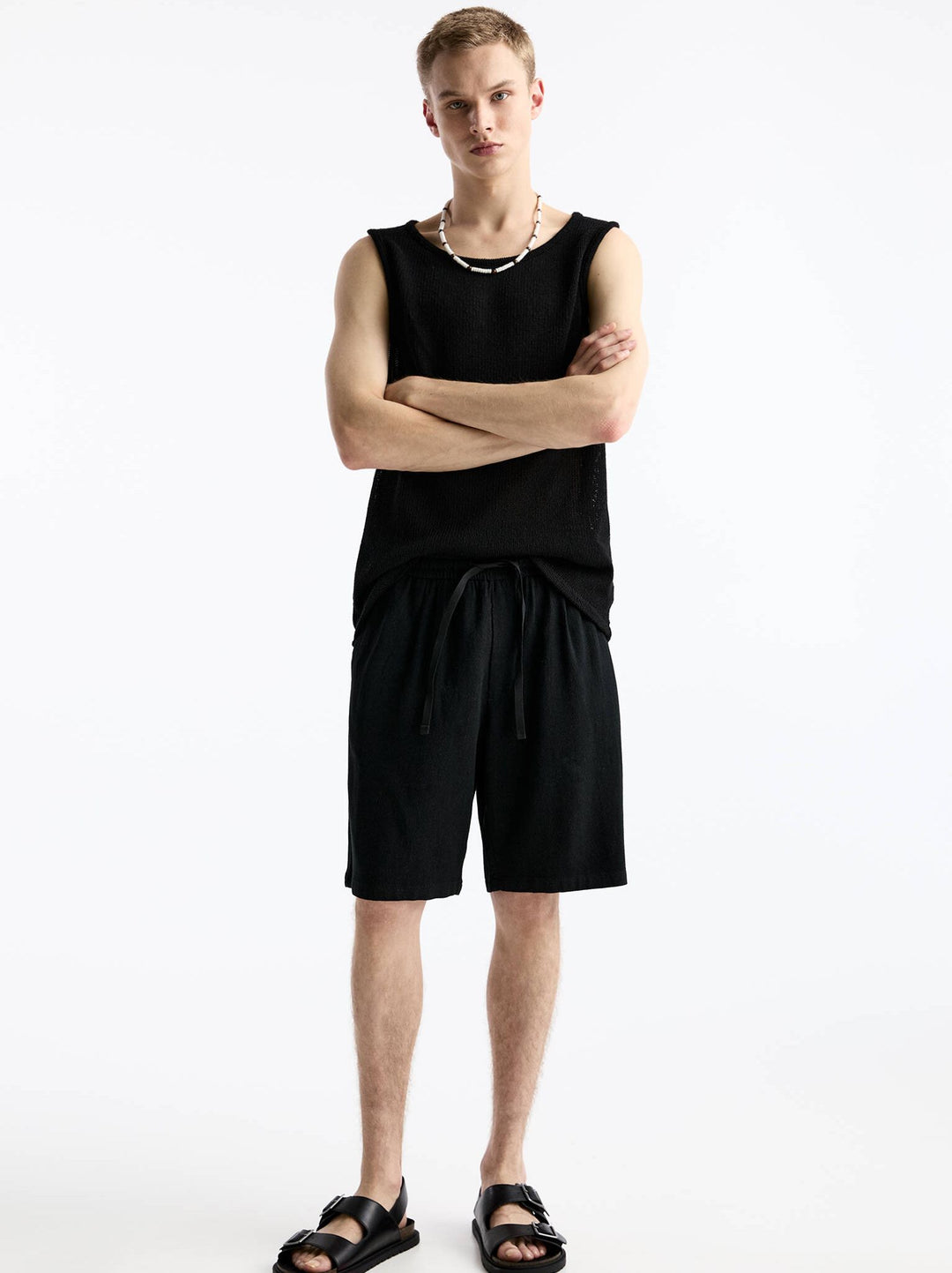 Moudda PULL & BEAR - Bermuda Trunk Baggy Lin Basique - Tunisie 4