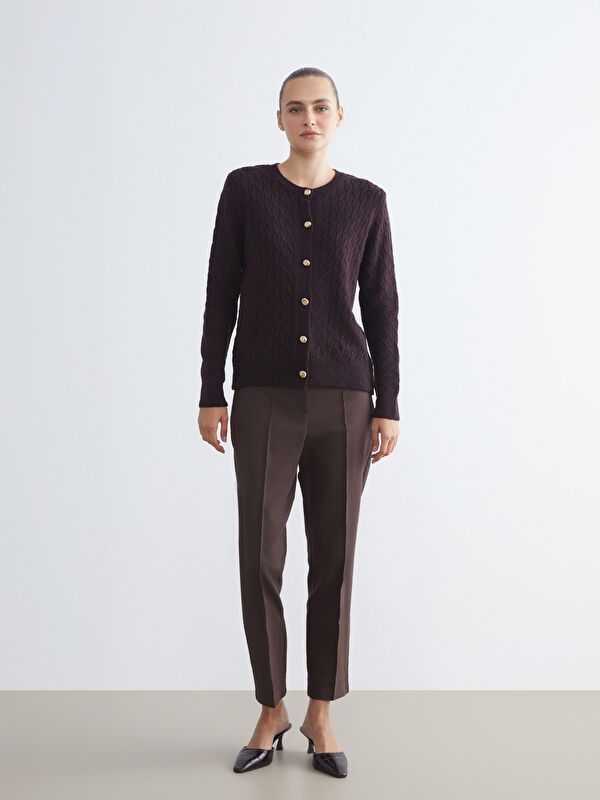 Moudda LC Waikiki - Cardigan tricot épais Femme Bordeaux - Tunisie 2