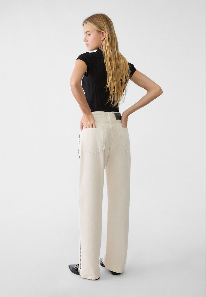 Moudda STRADIVARIUS - Jean Straight Fit avec Broderie Latérale - Tunisie 5