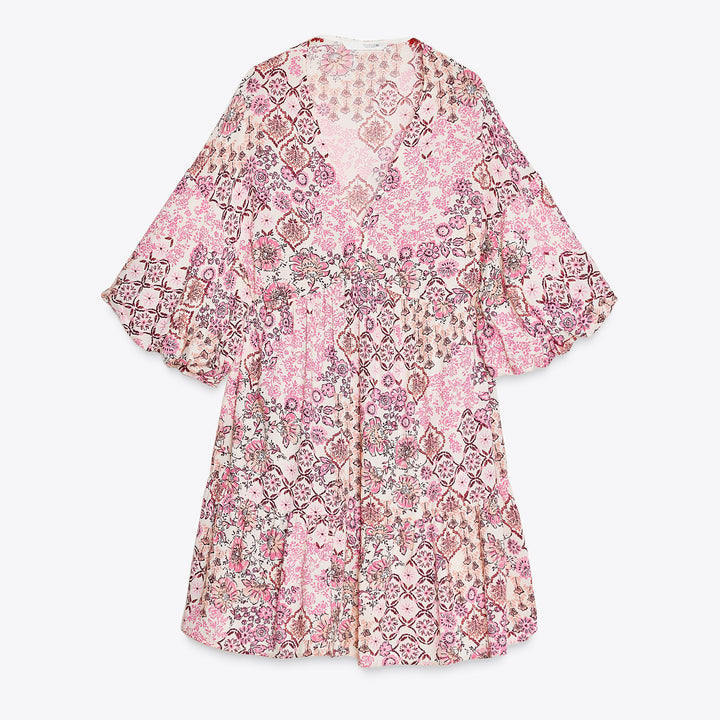 Moudda ZARA - Robe Fluide Imprimée - Pompons - Tunisie 1
