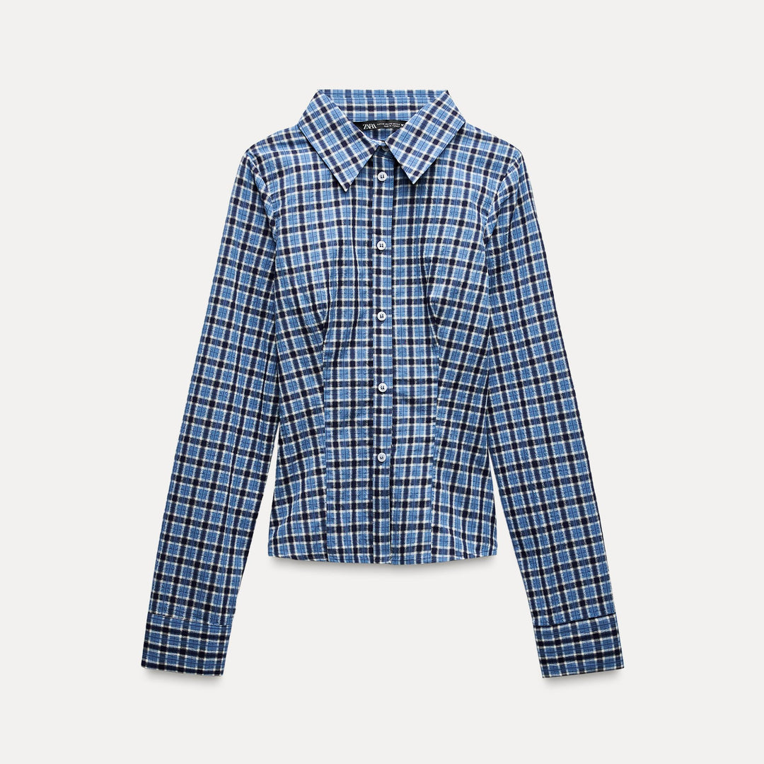 Moudda ZARA - Chemise carreaux manches longues ajustée - Tunisie 1