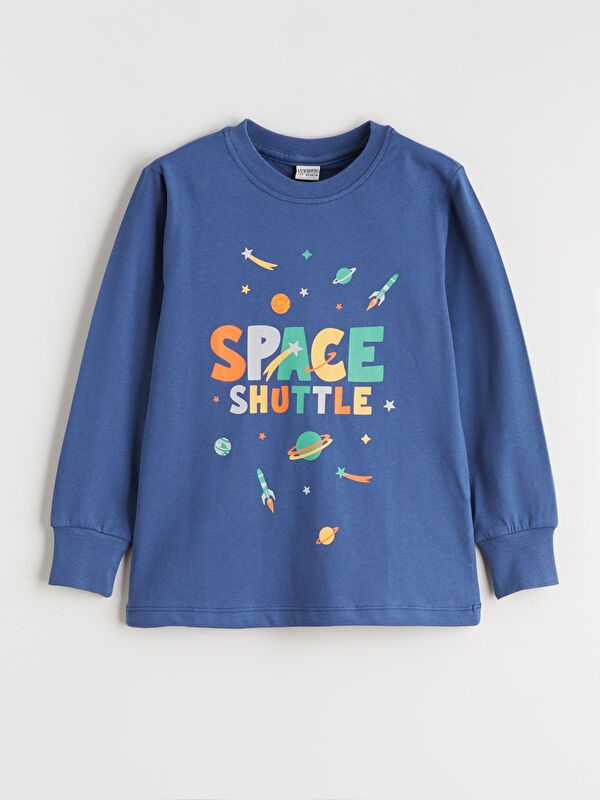 Moudda LC Waikiki - Pyjama manches longues en jersey couleur Bleu moyen pour garçons - Tunisie 2