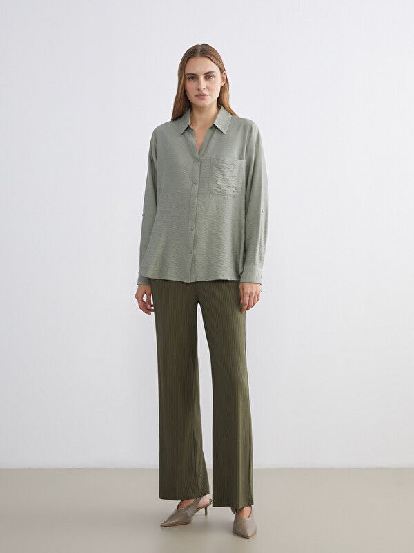 Moudda LC Waikiki - Pantalon basique en jersey pour Femme couleur Vert kaki - Tunisie 1