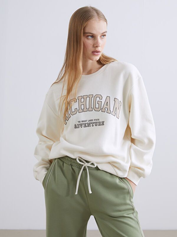 Moudda LC Waikiki - Sweatshirt en jersey Femme Beige clair - Tunisie 1