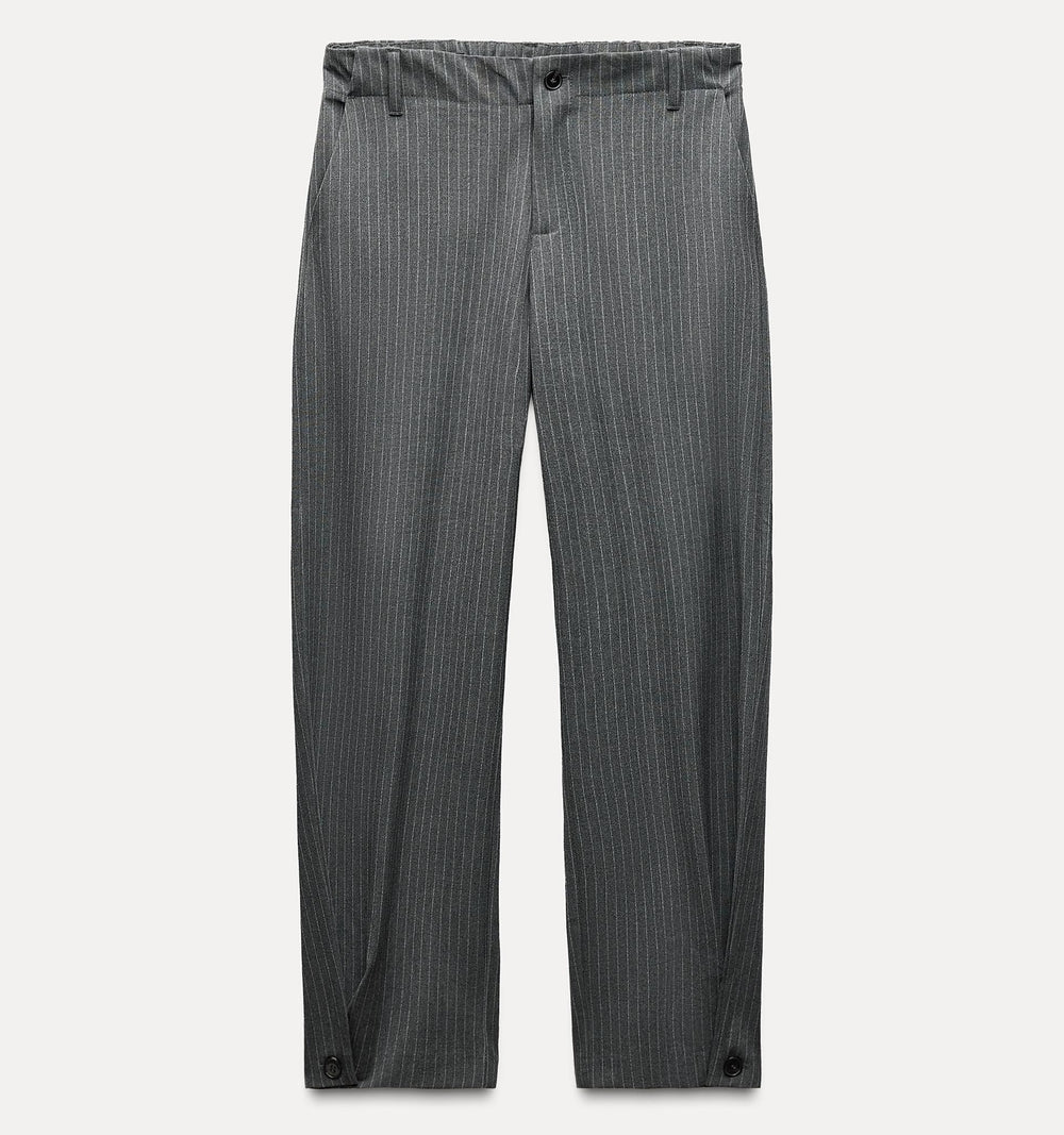 Moudda ZARA - Pantalon tonneau bouton ourlet rayé diplomate - Tunisie 2