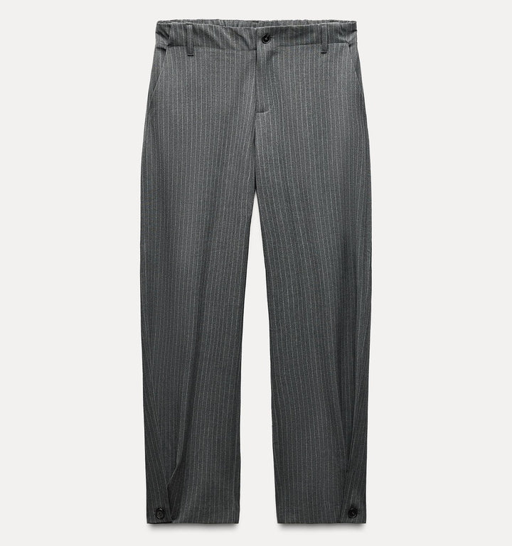 Moudda ZARA - Pantalon tonneau bouton ourlet rayé diplomate - Tunisie 2