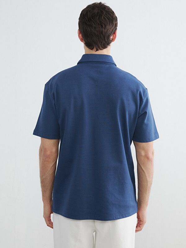 Moudda LC Waikiki - T-shirt manches courtes en jersey pour Homme couleur Bleu indigo - Tunisie 4