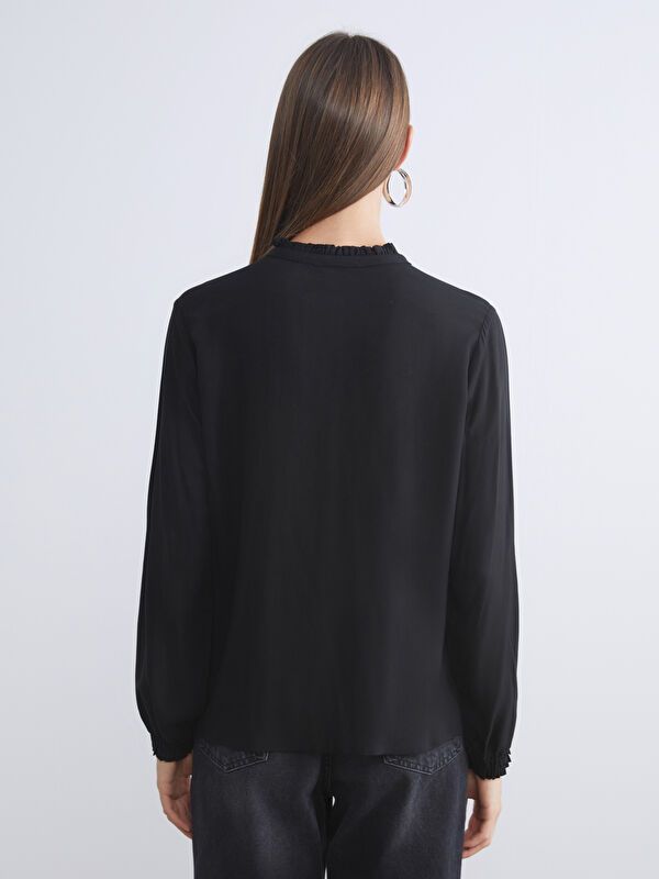 Moudda LC Waikiki - Blouse tissée manches longues Femme Noir - Tunisie 4