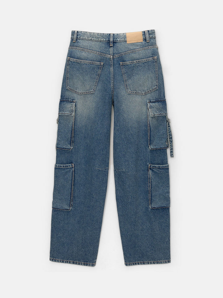 Moudda PULL & BEAR - Pantalon Denim Cargo Multi-Poches - Tunisie 1