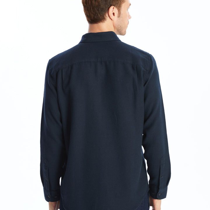 Moudda LC Waikiki - Chemise tissée manches longues Homme Marine - Tunisie 4