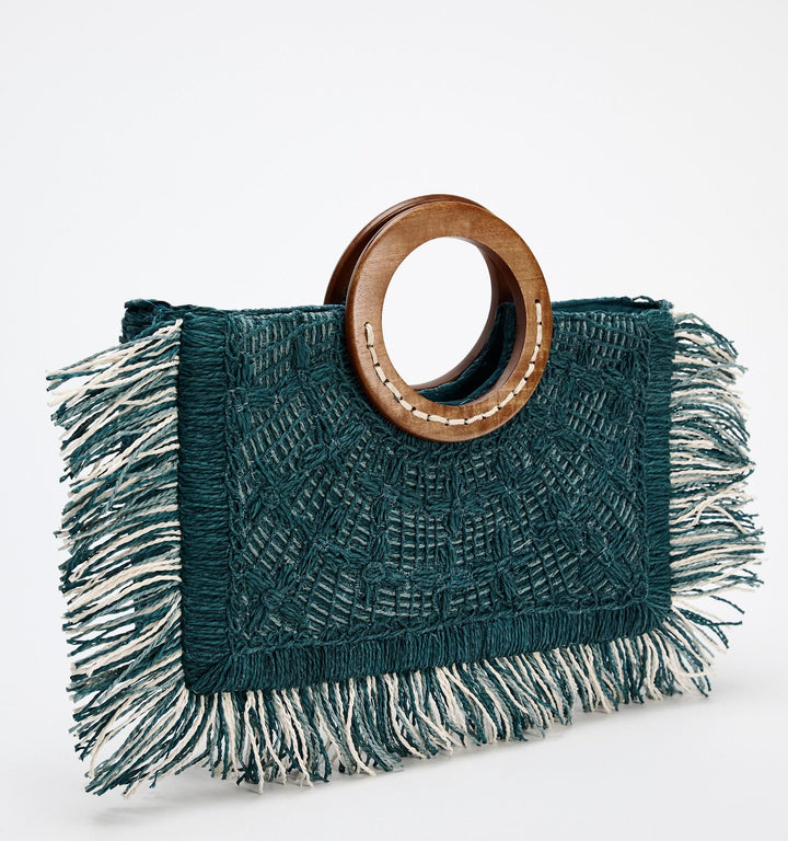 Moudda ZARA - Sac shopper horizontal raphia anse bois - Tunisie 4