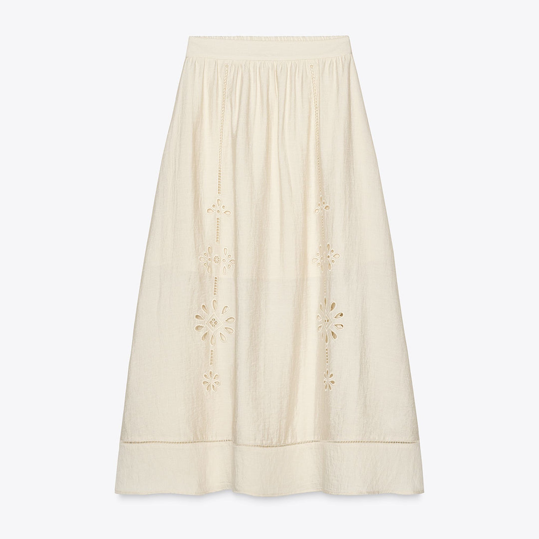 Moudda ZARA - Ensemble Jupe Midi - Broderie & Taille Élastique Dos - Tunisie 1