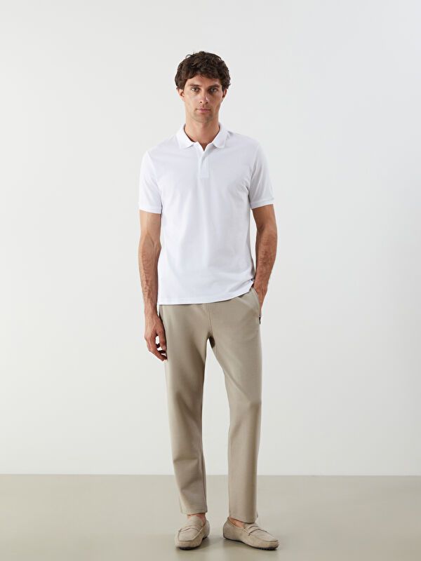 Moudda LC Waikiki - T-shirt col polo basique manches courtes en jersey couleur Blanc pour hommes - Tunisie 2