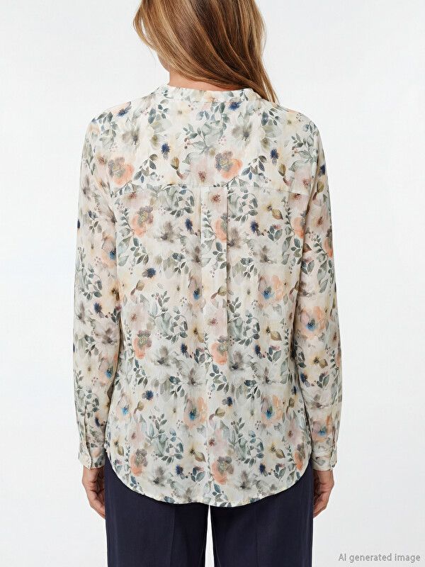 Moudda LC Waikiki - Chemisier (blouse) imprimé manches longues en tissu pour Femme couleur Imprimé mixte - Tunisie 4