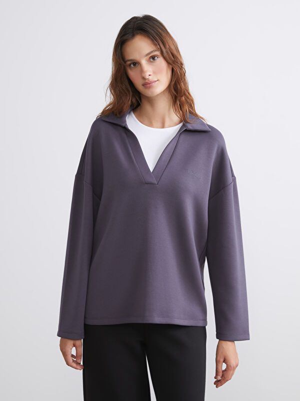 Moudda LC Waikiki - Sweatshirt jersey imprimé Femme Anthracite - Tunisie 1