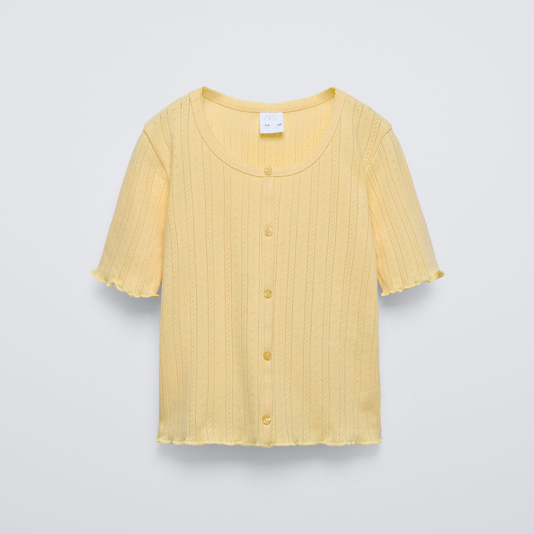 Moudda ZARA - T-shirt fille ajouré boutons - Tunisie 1