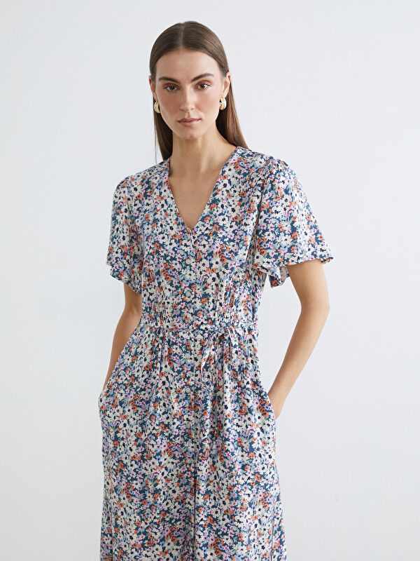 Moudda LC Waikiki - Robe manches courtes en tissu pour Femme couleur Imprimé mixte - Tunisie 2