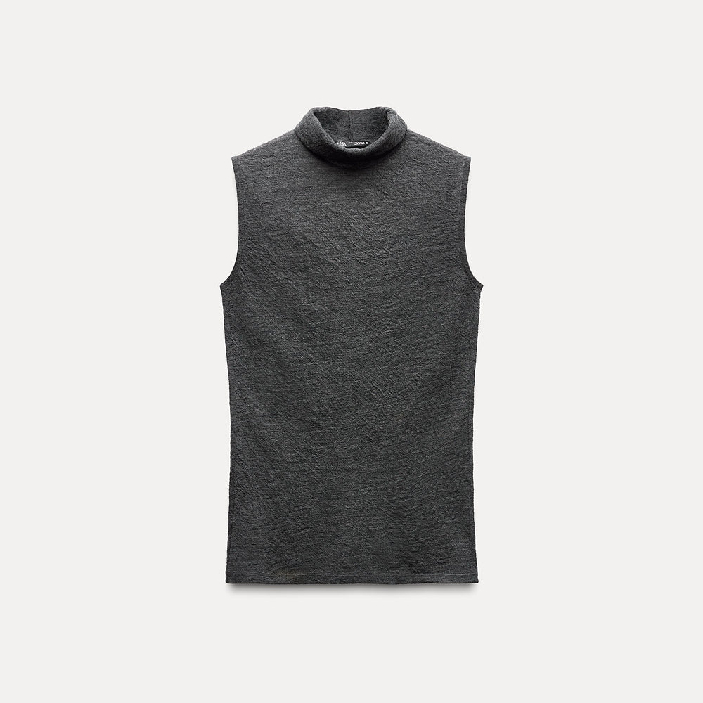 Moudda ZARA - T-shirt col cheminée en laine, coupe moderne - Tunisie 2