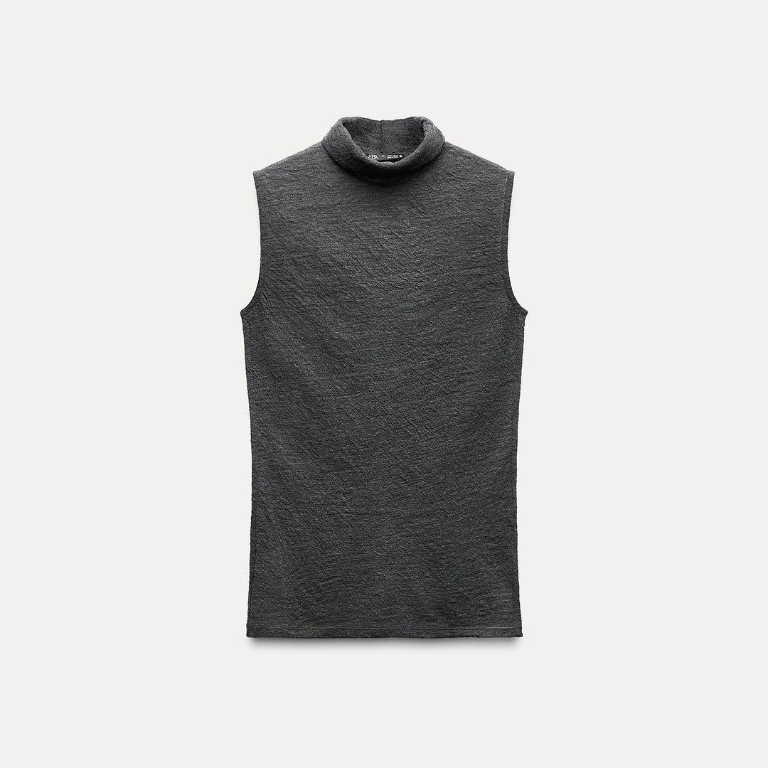 Moudda ZARA - T-shirt col cheminée en laine, coupe moderne - Tunisie 2