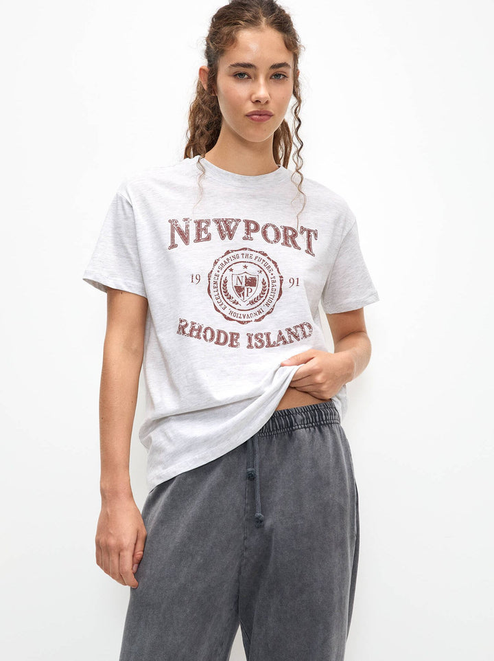 Moudda PULL & BEAR - Body Graphique Sceau et Numéro Varsity Gris - Tunisie 2